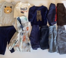 11 piece baby boy fall and winter bundle; 3 months; mostly pants; Carters brand