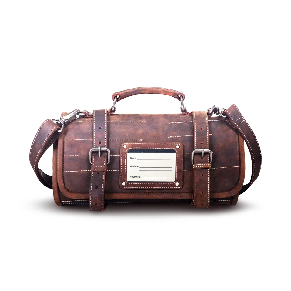 Bolsa de cuero para cuchillos - Bolsa enrollable para cuchillos de chef con bolsa para 14 porta cuchillos para chefs