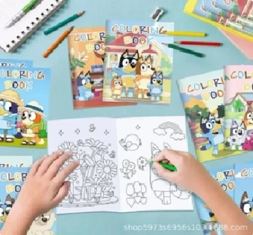 Versch. Bluey Taschen - Malbuch Ausmalbuch, coloring book, untersch. Varianten