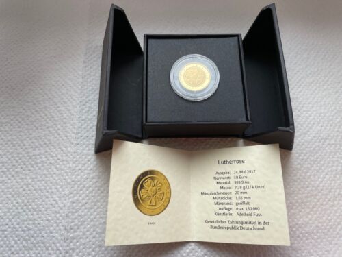 Deutschland 50 Euro Gold 2017 Lutherrose, Prägebuchstabe F - Bild 1 von 6