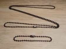 Gun Metal Black Military Dog Tag Chain Necklace Set 24" & 4.5" Free Shipping