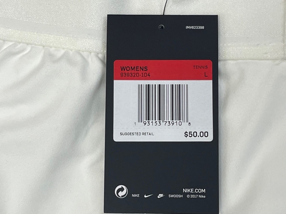 Nike Court Dri-Fit Tennis Skirt White on White Size Large | eBay