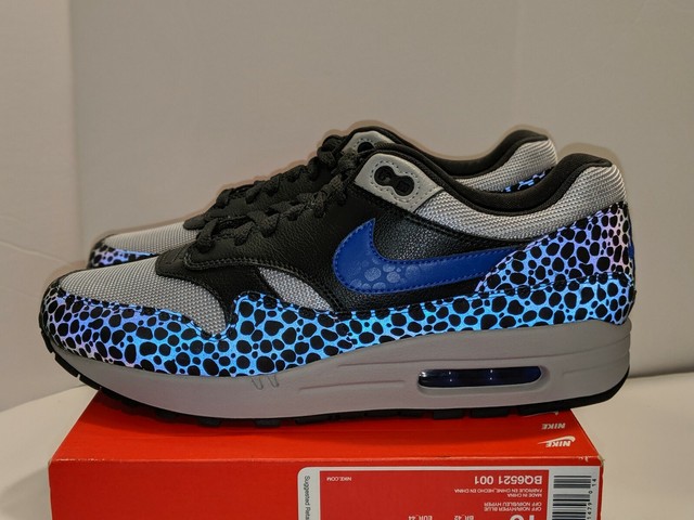 Nike Air Max 1 SE Reflective Safari Mens 10 Bq6521-001 off Noir Grey Shoes for sale online | eBay