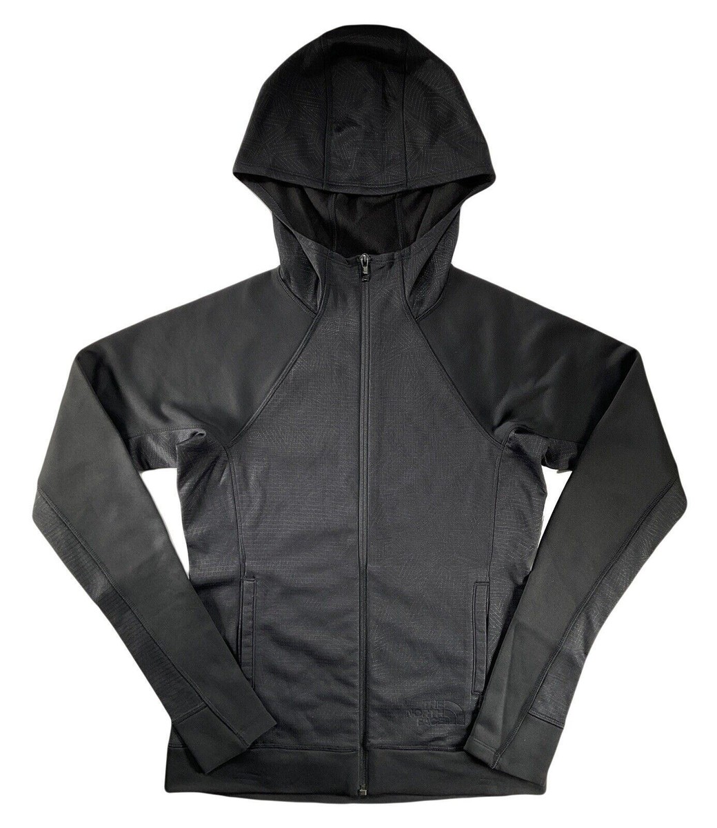 The North Face Jacket FlashDry Hoodie Zip Fleece Slim Stretch Black Geo XS L - Main Image