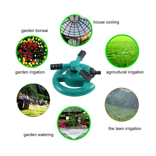 Aspersor giratorio 360° para jardín/césped sistema de 3 brazos riego automático - Imagen 12 de 12