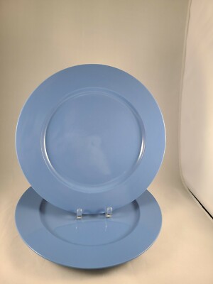 MACY'S THE CELLAR  2 BLUE CHOP PLATE 12 1/2'' DIAMETER MADE IN JAPAN