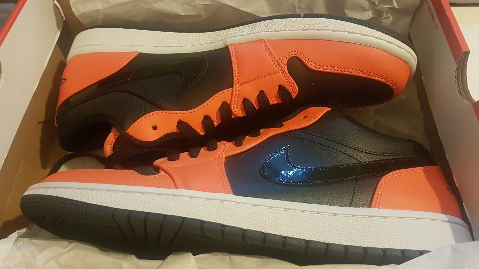 NIKE AIR JORDAN LOW 1 BLACK/RED WHITE RETRO UK 9.5 eBay