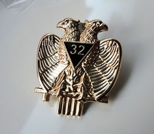 Freemason Scottish Rite 32nd Degree Eagle Crown pin Badge