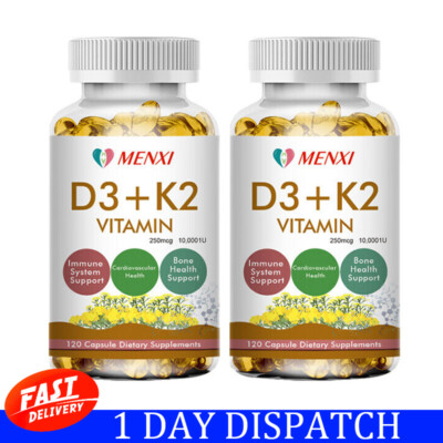 Vitamin K2 (MK7) with D3 10,000 IU Supplement, BioPerine Capsules, Immune Health