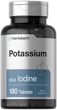 Potassium | 180 Vegetarian Tablets | with Iodine | by Horbaach