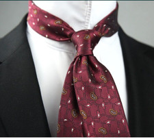 New Classic Paisley Red White JACQUARD WOVEN 100 Silk Men's Necktie Tie