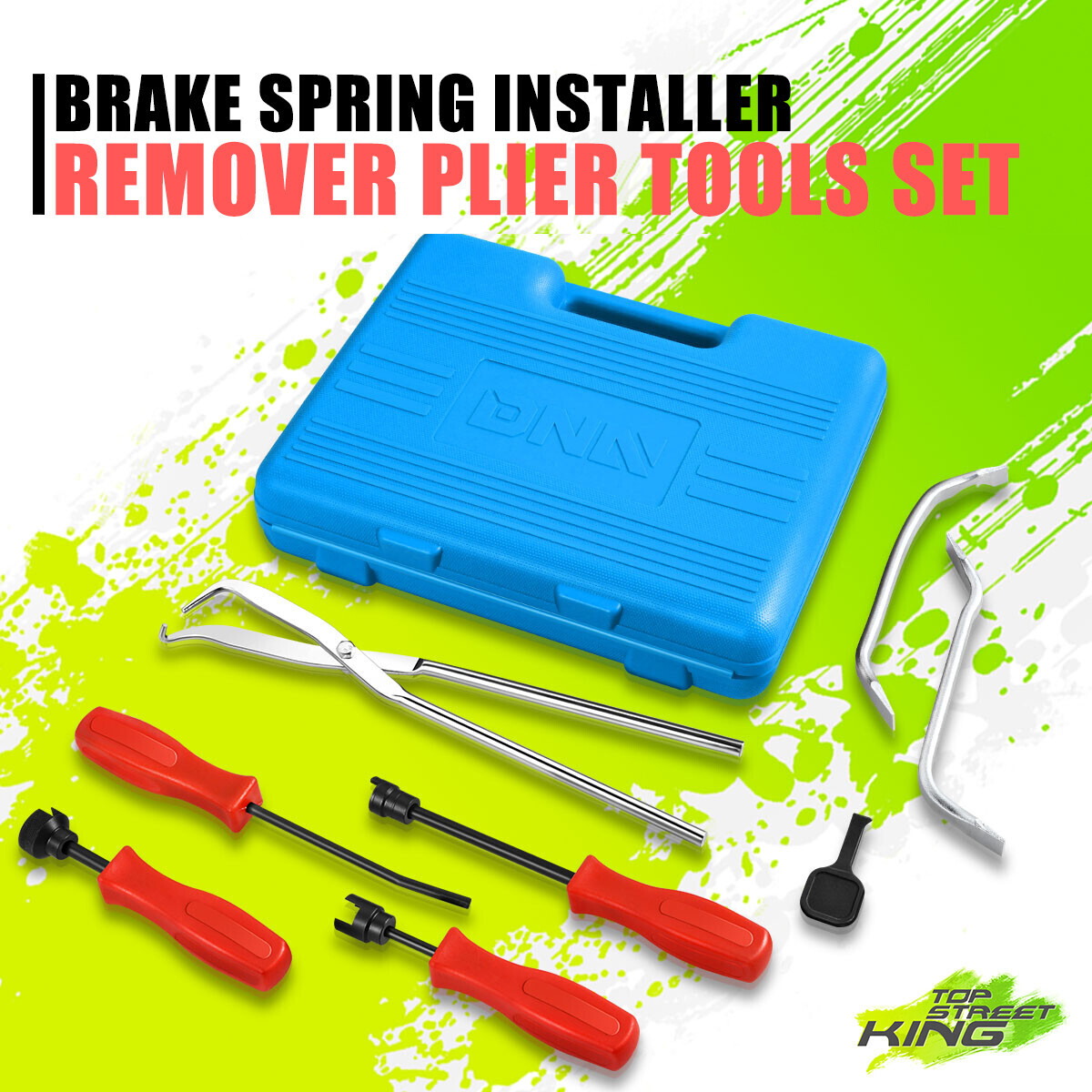 8 Pcs Brake Spring Installer Remover Plier Tool Kits Assembly w/Carry