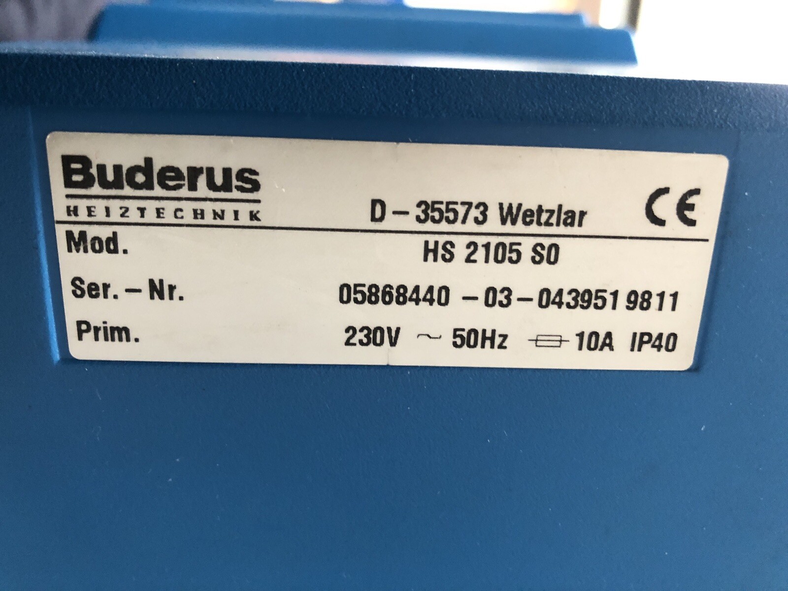Buderus 2000 HS 21075 S0 ( 1Jahr Garantie ). eBay