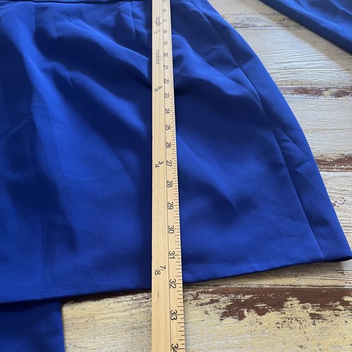 Valerie One Shoulder Long Sleeve Faux Wrap Tie Side Mini Dress Blue Cocktail - Picture 8 of 17