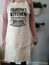Apron GRANDMA'S KITCHEN SubliLinen material Adult size Great quality