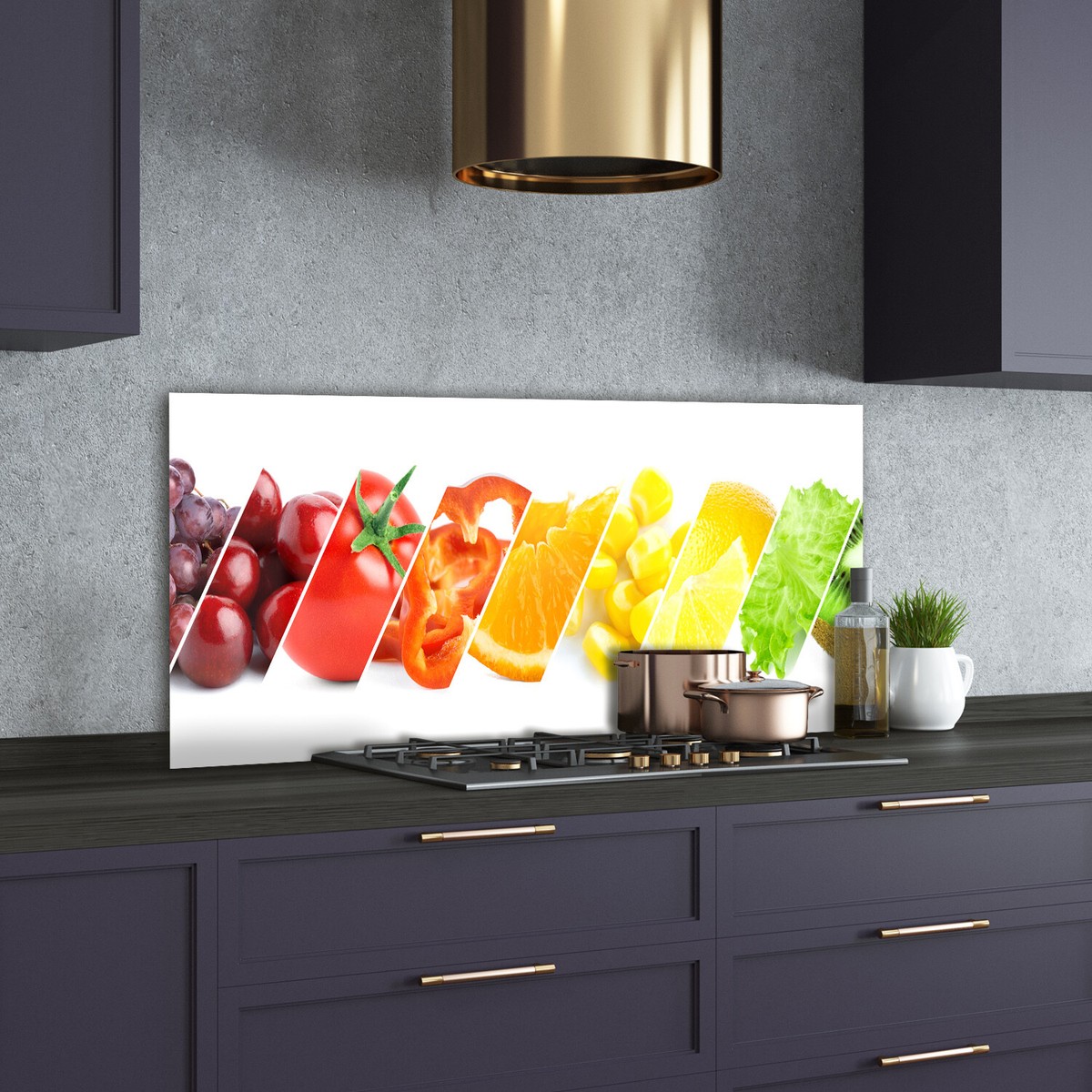 Tulup Panneaux De Cuisine Sur Verre - 100x70 - Légumes Et Fruits