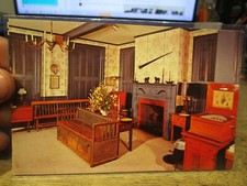 U2 Old OHIO Chrome Postcard Lebanon Golden Lamb Inn Restaurant Lobby Fireplace
