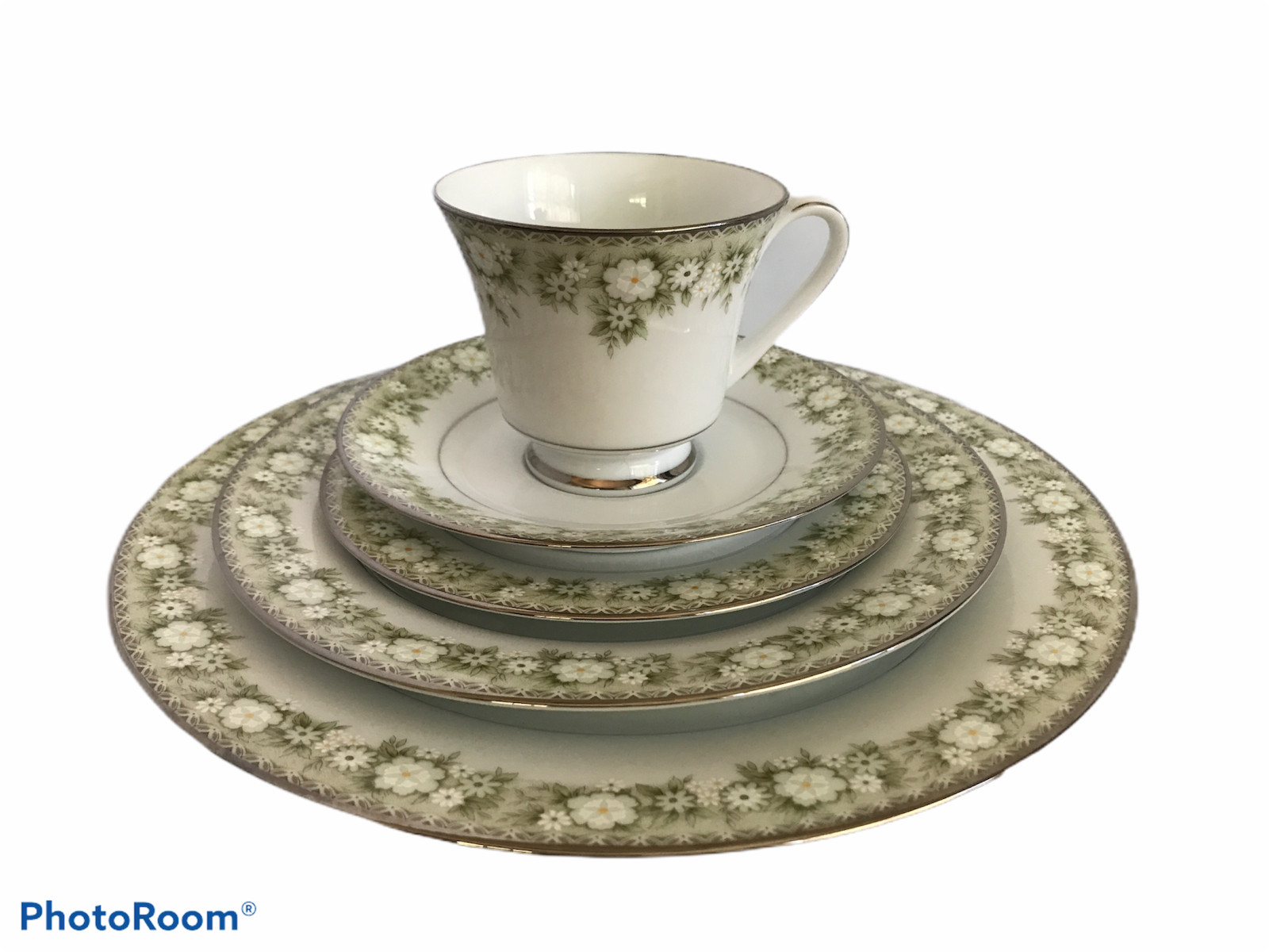Ting Of Noritake Princeton China #6911 Green White Floral