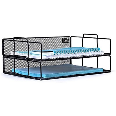 Mindspace 2 Tier Stackable Letter Tray Desk Organizer The Mesh