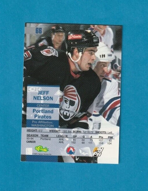 1995 Classic Images GOLD parallel # 66 Jeff Nelson PORTLAND PIRATES - Image 2 of 2