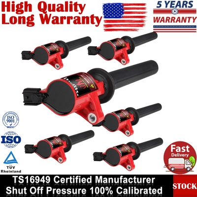 6 Bobinas De Encendido Rojas CarBole DG500 Para Ford Escape, Mazda Tribute, Mercury Mariner 3.0L - Garantía De Por Vida