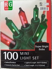 NIB Target 100 Count Red / Green Incandescent Mini Lights