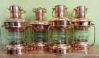 Lot de 4 pièces lampe à huile ancre laiton et cuivre lanterne nautique marine...