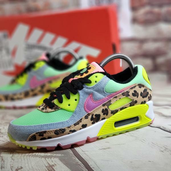 Women's Nike Air Max 90 LX Illusion Green Leopard CW3499-300 NIB Size 8 | eBay