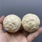 ivory Fruit Embossed Dragon And Phoenix Health Care Ball Pair 5cm For Male — photo 9