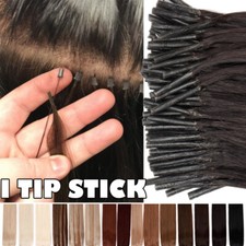Black I Tip Human Hair Extensions Thick 100 Strands 100g Silk Long Big SALE 01