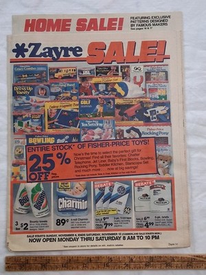 Vintage Zayre Department Store Weekly Newspaper Ad Brochure Fisher Price Toys +
