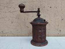 ANTICO XIX secolo MACININO MACINA CAFFÈ FB TRE SPADE IN LEGNO E FERRO