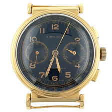 Vintage Longines 37mm Chronograph Manual 13zn 18k Solid Yellow Gold Circa 1940s