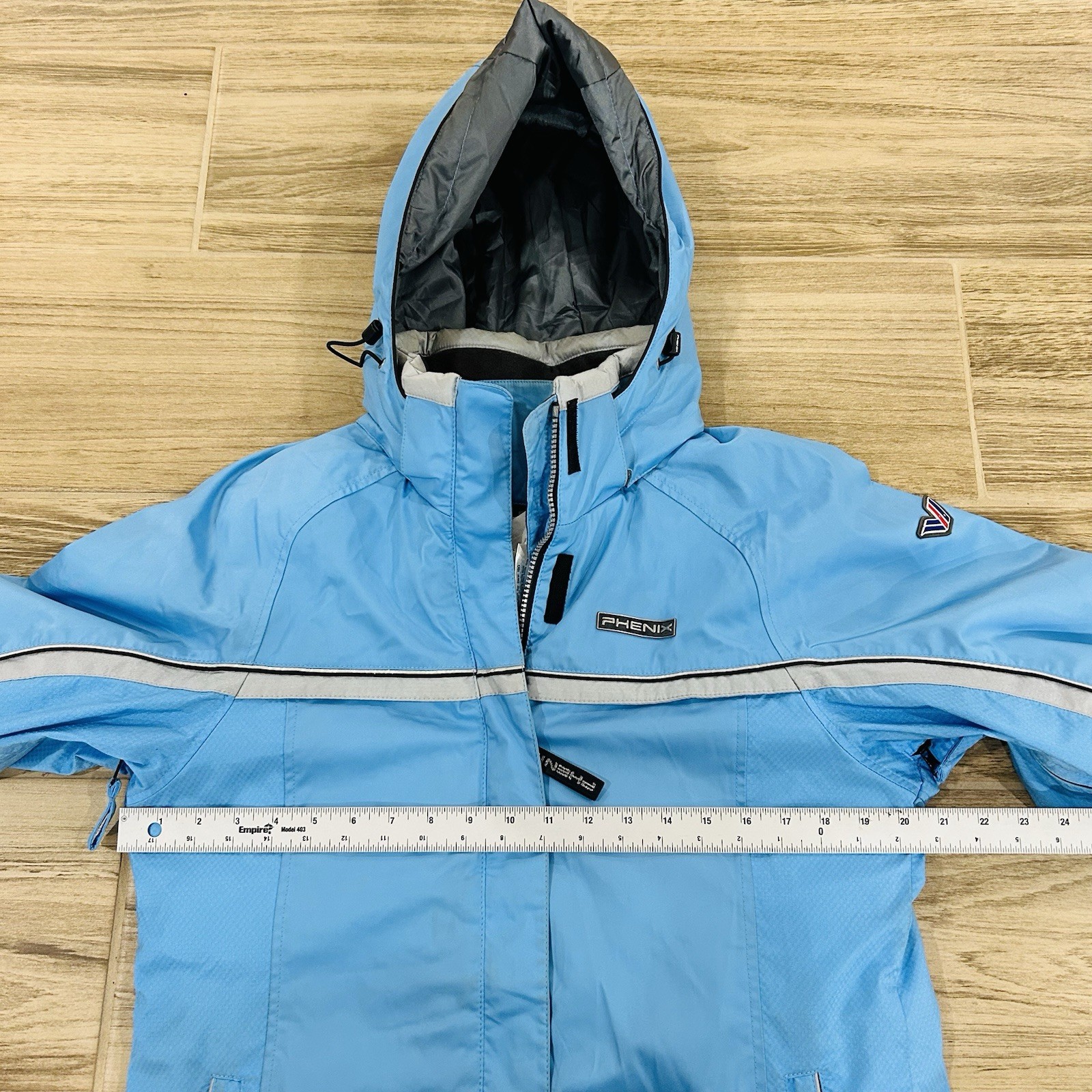 Phenix Ski Jacket US Womens size 8 Blue insulated removable hood Winter