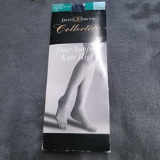 New Vintage Jaclyn Smith Collection Knee Thigh High Stockings Pantyhose Navy