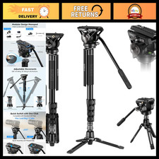 74" Carbon Fiber Video Monopod for Camera with Feet - Lightweight Durable