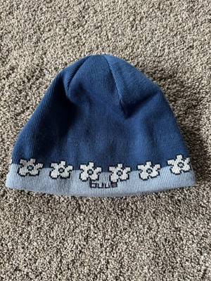 Vintage Bula USA Ski Head Beanie 90s Blue Skiing Floral Y2K