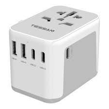 TESSAN Universal Travel Adapter 5.6A 3 USB C, 2 USB A Ports - FAST SHIP "READ"