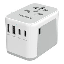 TESSAN Universal Travel Adapter 5.6A 3 USB C, 2 USB A Ports - FAST SHIP "READ"