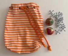 13 Vintage Metal Jacks  2 Balls with Carrying Pouch