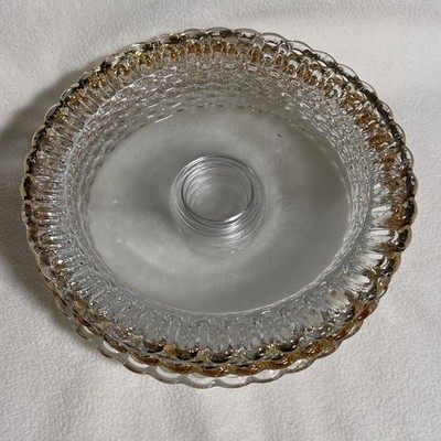 Gilded/ Pierced Edge Fruit/Salad Plates X6