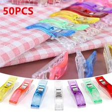50Pcs 7 Colors Large Sewing Clips Fabric Clips Jumbo Wonder Clips Office Clamps
