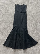 David Meister Size 8 Strapless Mermaid Ball Gown Black Baroque