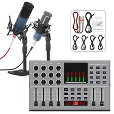 NEW Podcast Equipment Bundle For 2 Studio Recording Kit Music Mixer Headphone