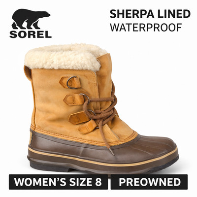 Sorel Winter Snow Boots Womens 8 Sherpa Lined Ski Lace Up Winter Wear Outdoor