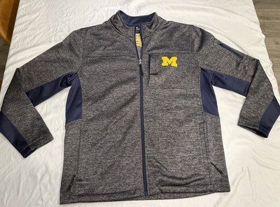 Colosseum Athletics, Michigan Wolverines, Full-Zip jacket, Gray,  Mens Large