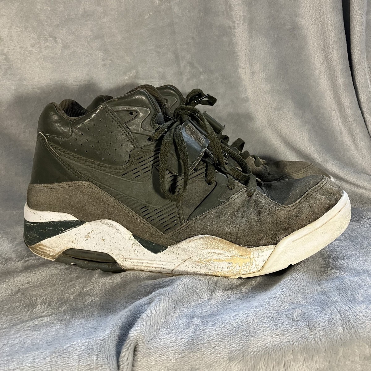 Cargo Khaki Force 180 Shoes Air Cushioning Black And White Air