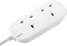 Masterplug Two Socket Double Extension Lead 5 Metre Cable Unswitched 2 Way Plug