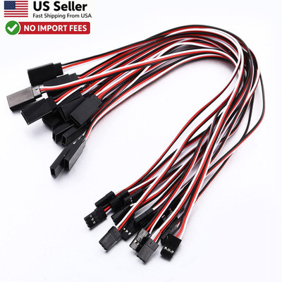 Frienda 15 Pcs 3-pin Servo Extension Cables Male to Female 11.8'' RC Wire - USA