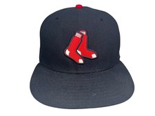 BOSTON RED SOX Stockings-Logo USA-MADE x MLB BASEBALL HAT New Era Fitted 7 3/8